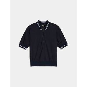 GSTQ Mesh Zip-Front Top Midnight NEW NWT